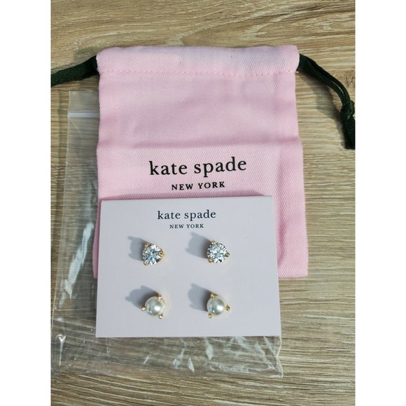 Kate Spade New York Womens Rise And Shine Stud Earrings Set Of 2 Gold Tone - Picture 4 of 5